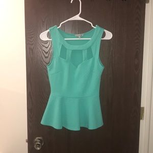 Sexy teal peplum top